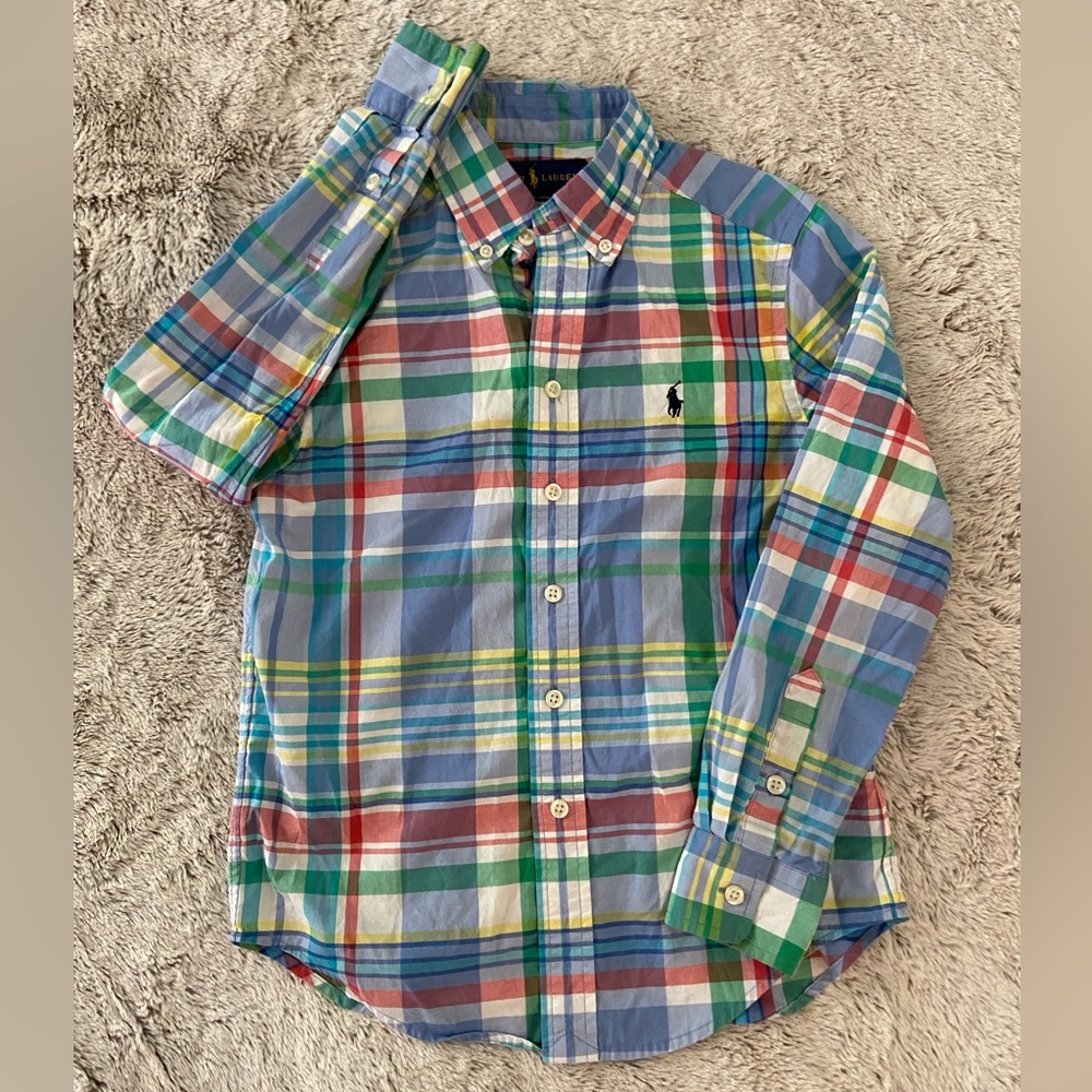 Boys Ralph Lauren Plaid Button Up - 7